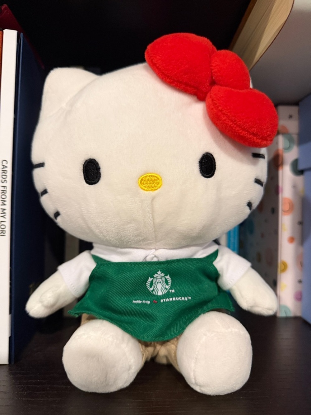 Starbucks Hello Kitty Plush with Green Apron and Red Bow